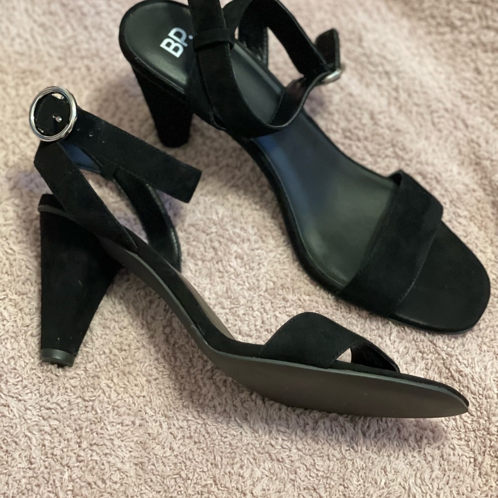 BP. Cleo-lea black suede ankle strap heels